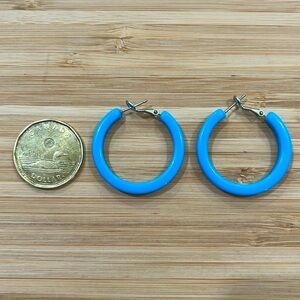 Blue Plastic Y2K hoop earrings
